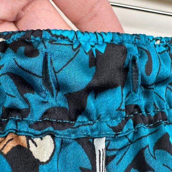 Ann Taylor Pajama Women L Blue Floral & Bird Pajama Top Pant Set Sleep - Picture 3 of 16